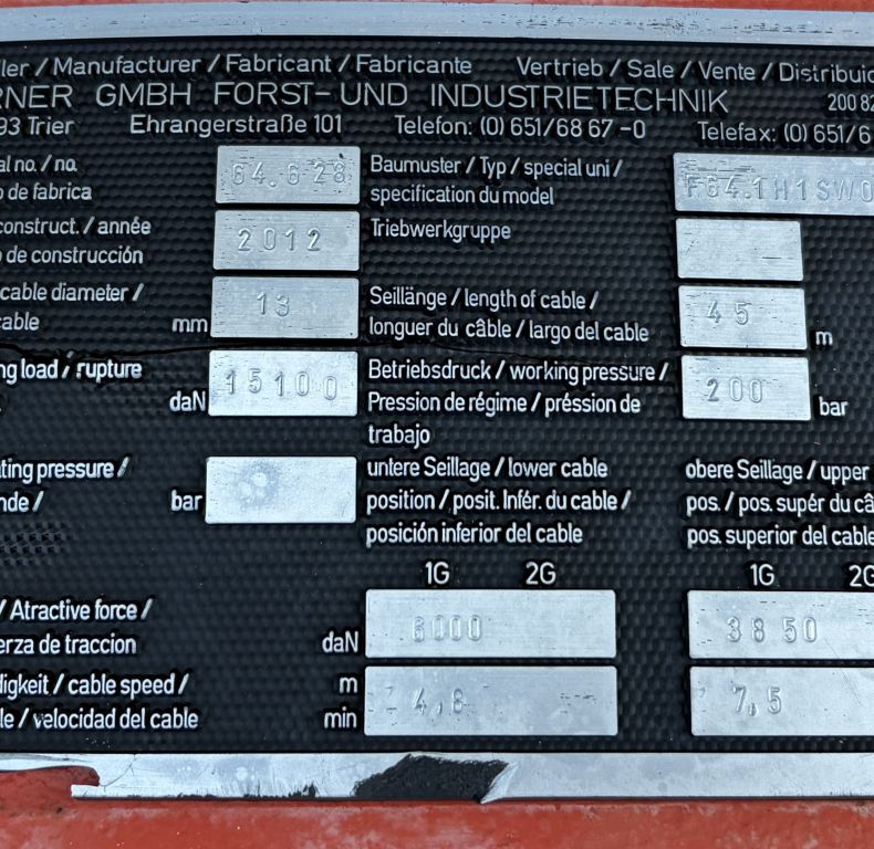 WERNER F64 HYDRAULIC WINCH